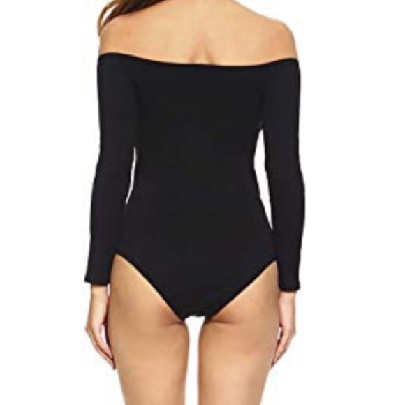 Color black off the shoulder long sleeve body suit - Picture 3 of 4